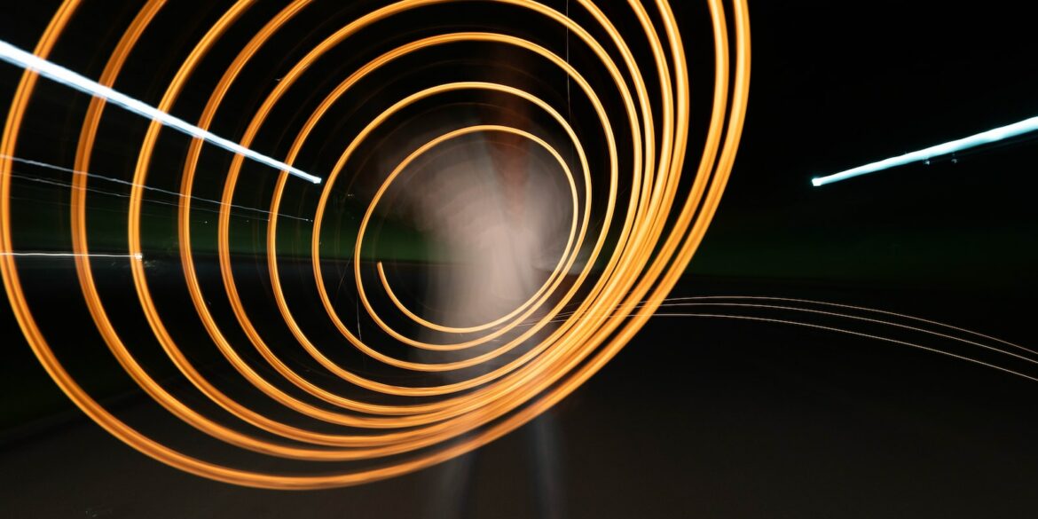 yellow and black spiral light