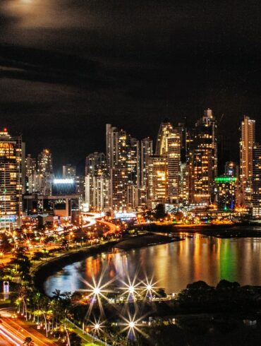 city lights and buildings during nighttime