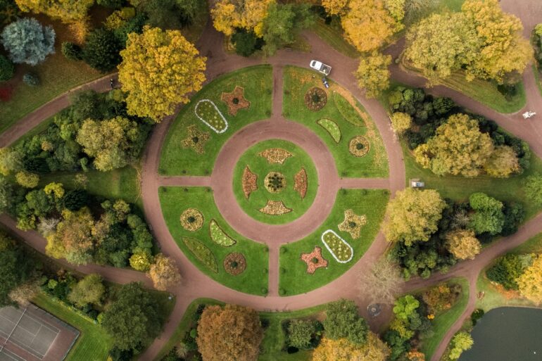 aerial photography of park