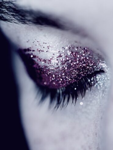 woman with glittered eyeshadow