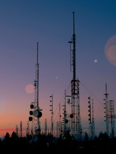 silhouette of tower during sunset