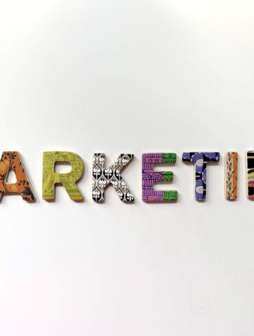 multicolored marketing freestanding letter