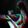 man playing electronic keyboard