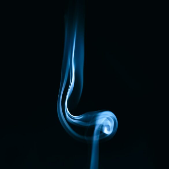 white smoke in black background