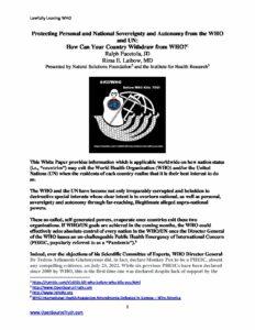 2022 strategy to exit w.h.o. and u.n