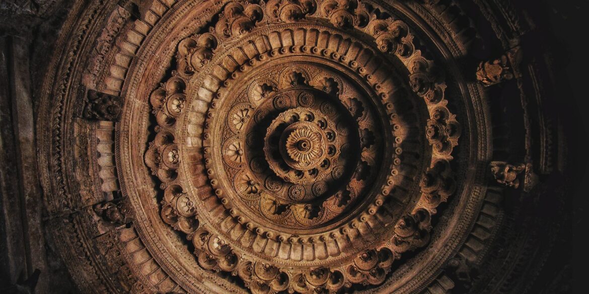 brown and black round decor