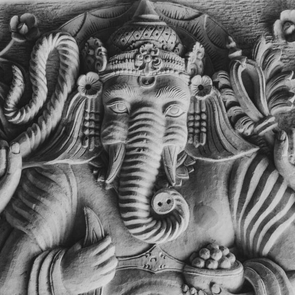 carved elephant decor