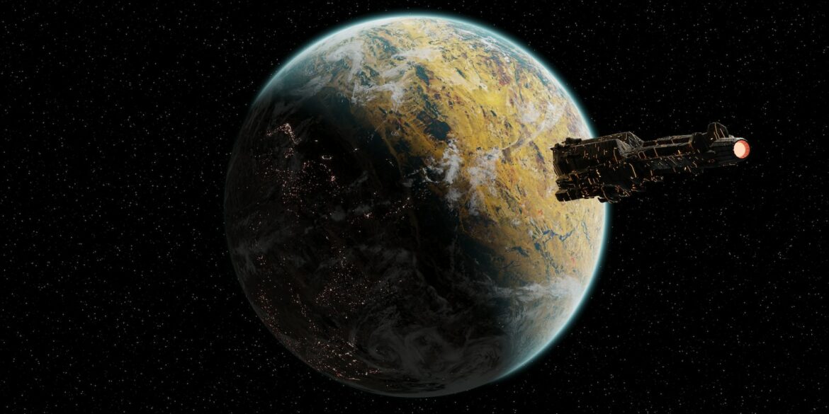 an artist's rendering of a space station in orbit