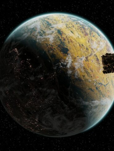 an artist's rendering of a space station in orbit