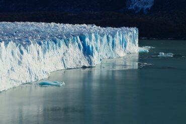 ice cliff near on body of water