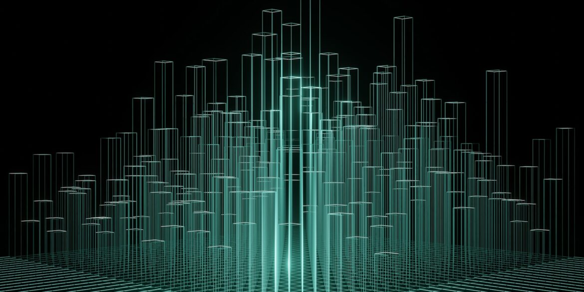 an abstract image of a city made up of lines
