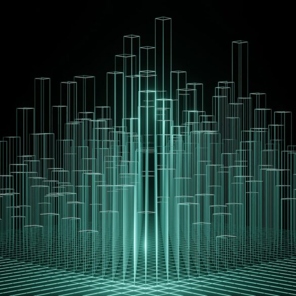 an abstract image of a city made up of lines