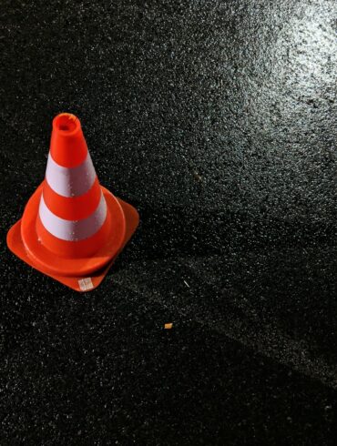 orange and white traffic cone