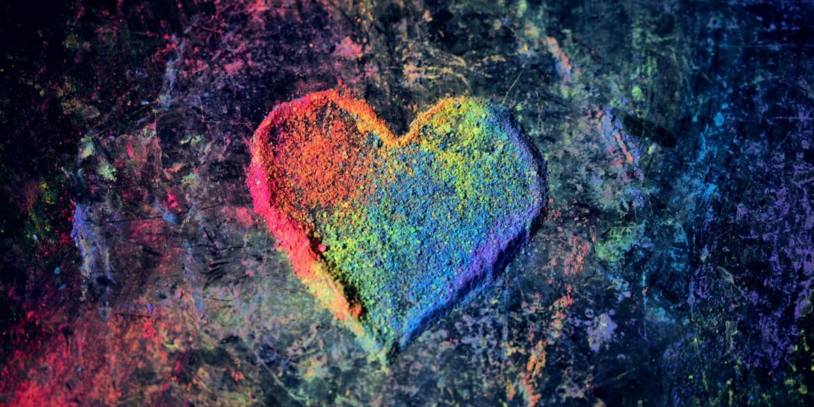 green and red heart shaped textile