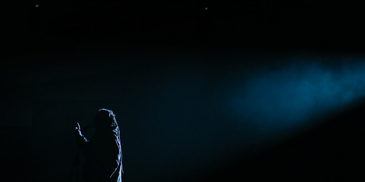 silhouette photography of person standing
