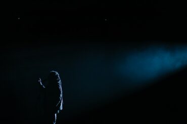 silhouette photography of person standing