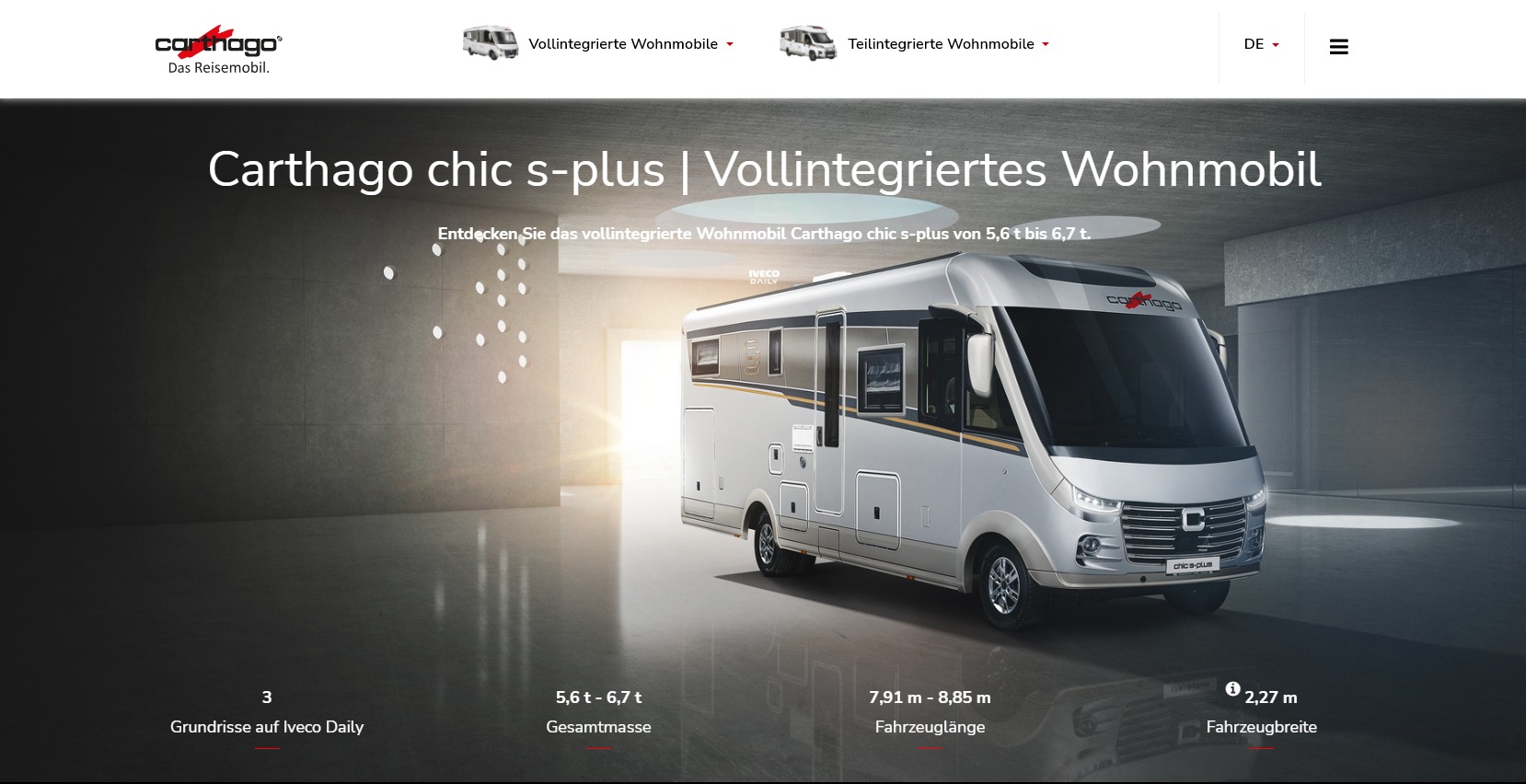 Carthago chic s plus vollintegriertes wohnmobil
