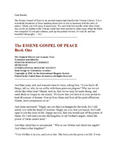 Essene gospel of peace book 1