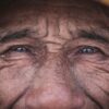 a close up of a man