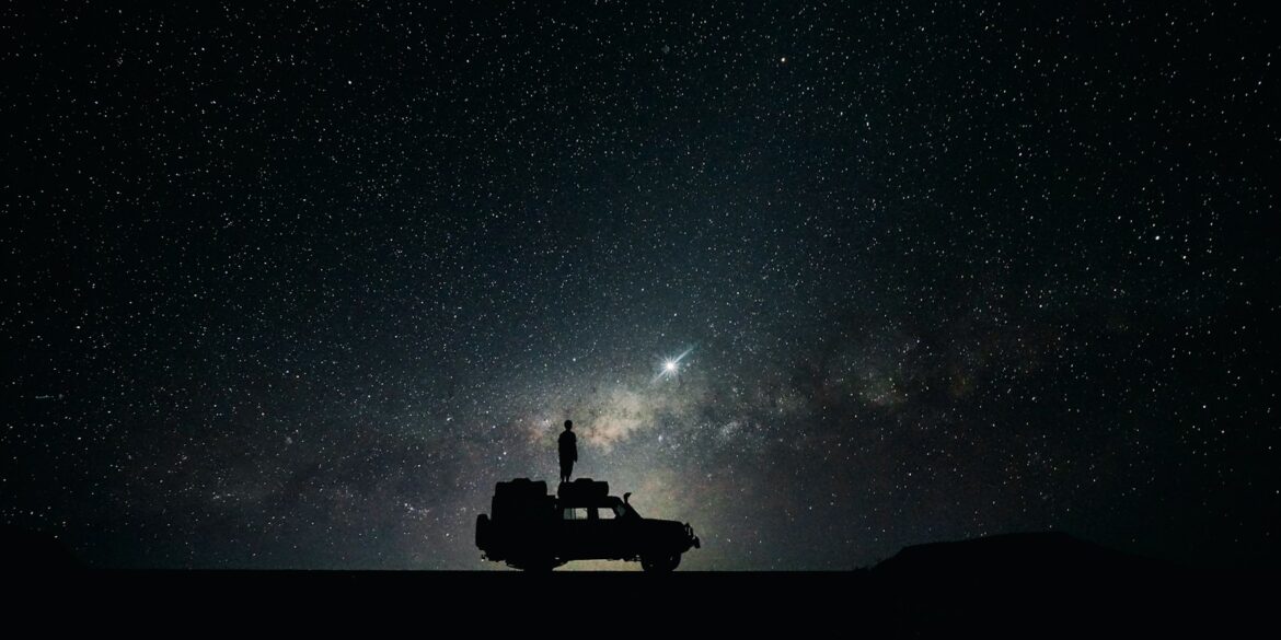 silhouette of off-road car