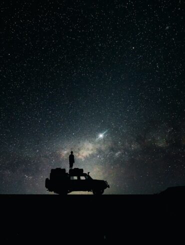 silhouette of off-road car