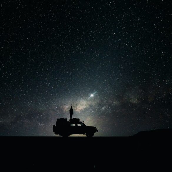silhouette of off-road car