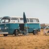 blue Volkswagen T2 van