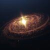a very large star in the middle of the night