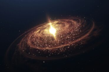 a very large star in the middle of the night