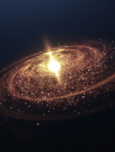 a very large star in the middle of the night