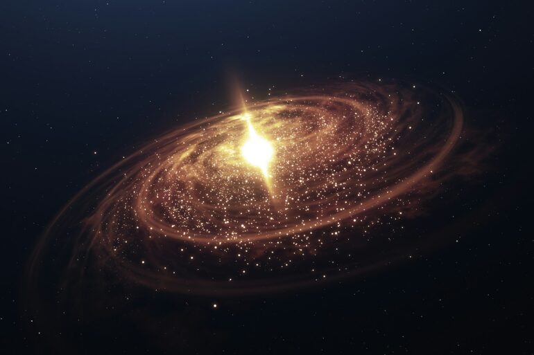 a very large star in the middle of the night