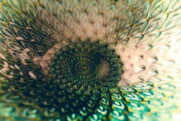 green and brown tinted glass ware