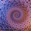 blue and white spiral illustration