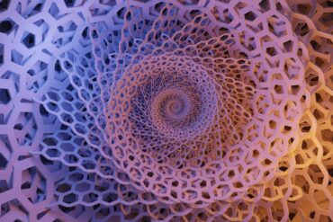 blue and white spiral illustration
