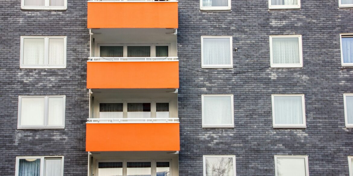 white and blue concrete building
