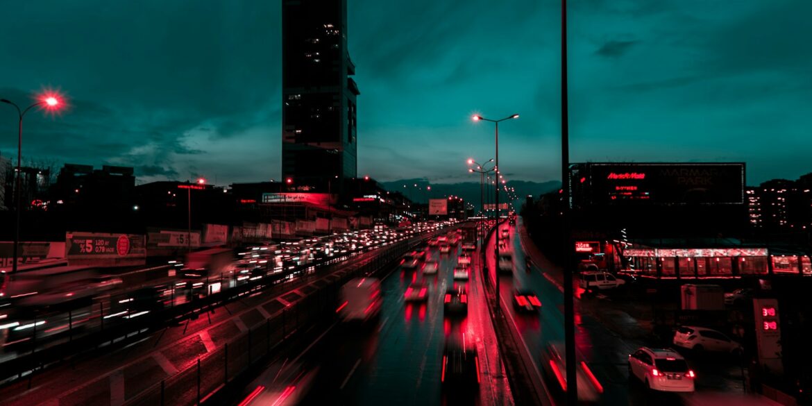 time lapse photography of cars on road during night time