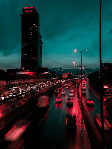 time lapse photography of cars on road during night time