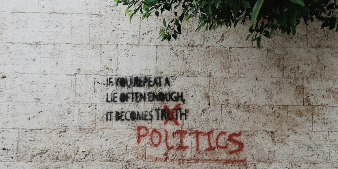 If you repeat a lie often enough it becomes truth printed wall taken at daytime