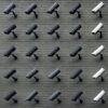 assorted-color security cameras