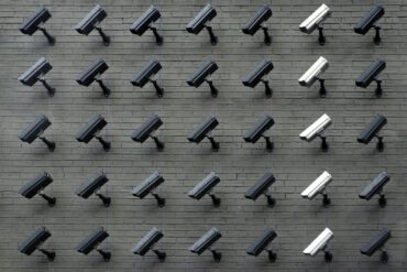 assorted-color security cameras