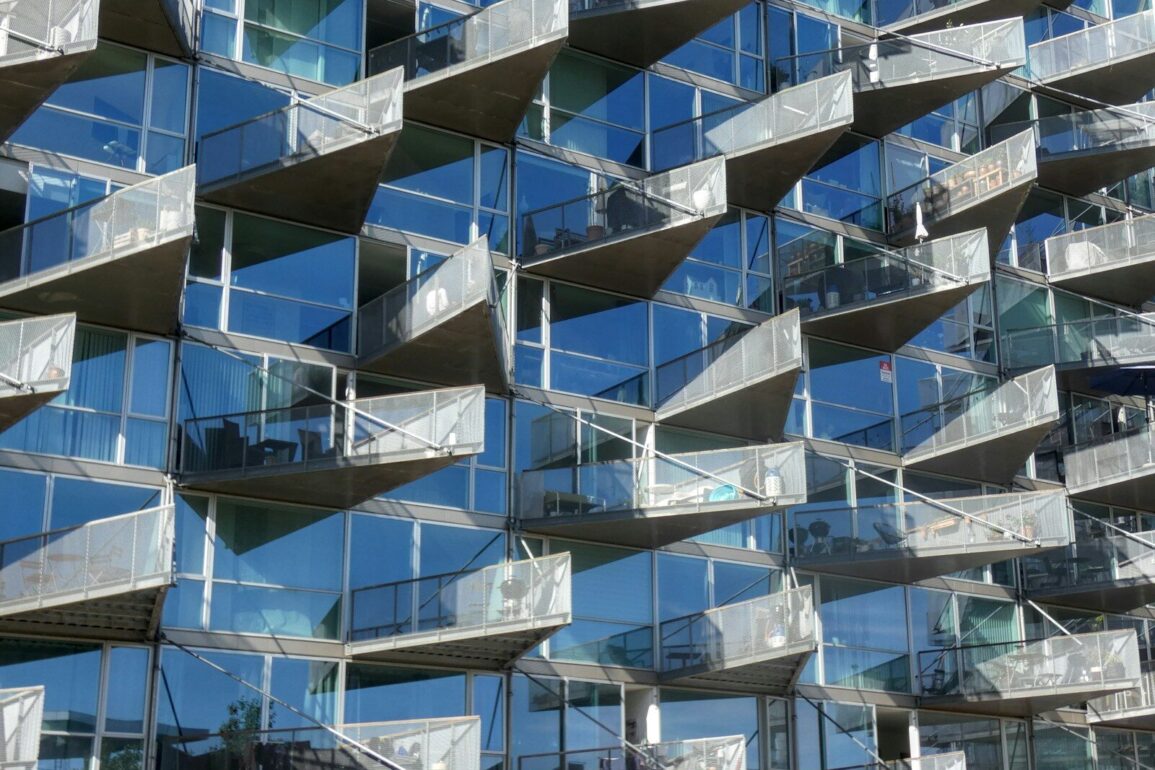 a very tall building with lots of windows