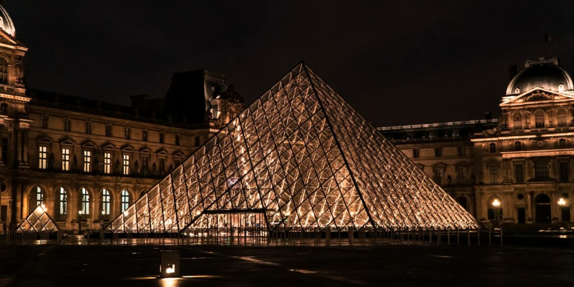 black metal pyramid during night time