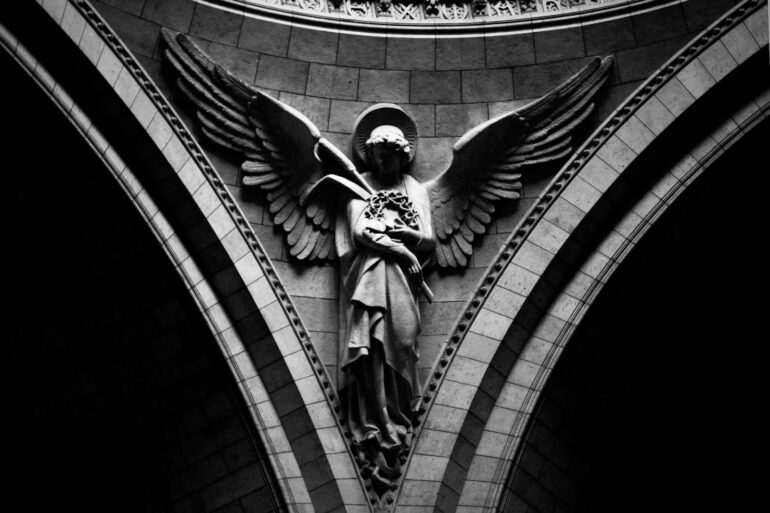 angel bas relief