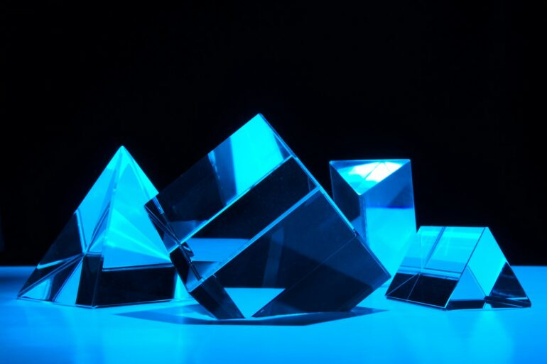 blue and white diamond illustration