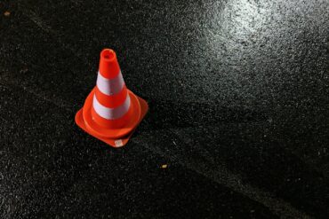 orange and white traffic cone